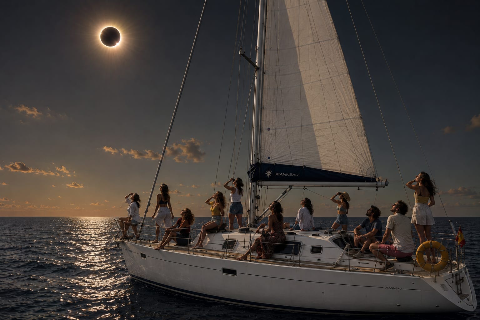 Eclipse solar desde el velero Magic Joanna